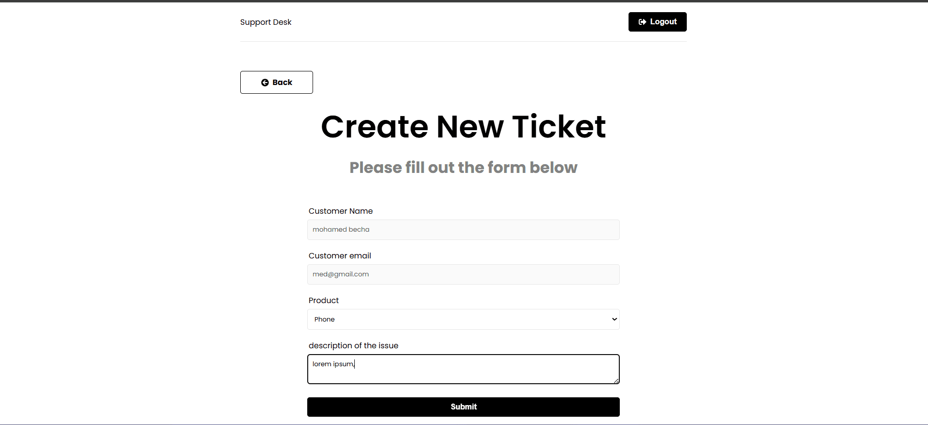 Customer support desk — 2
