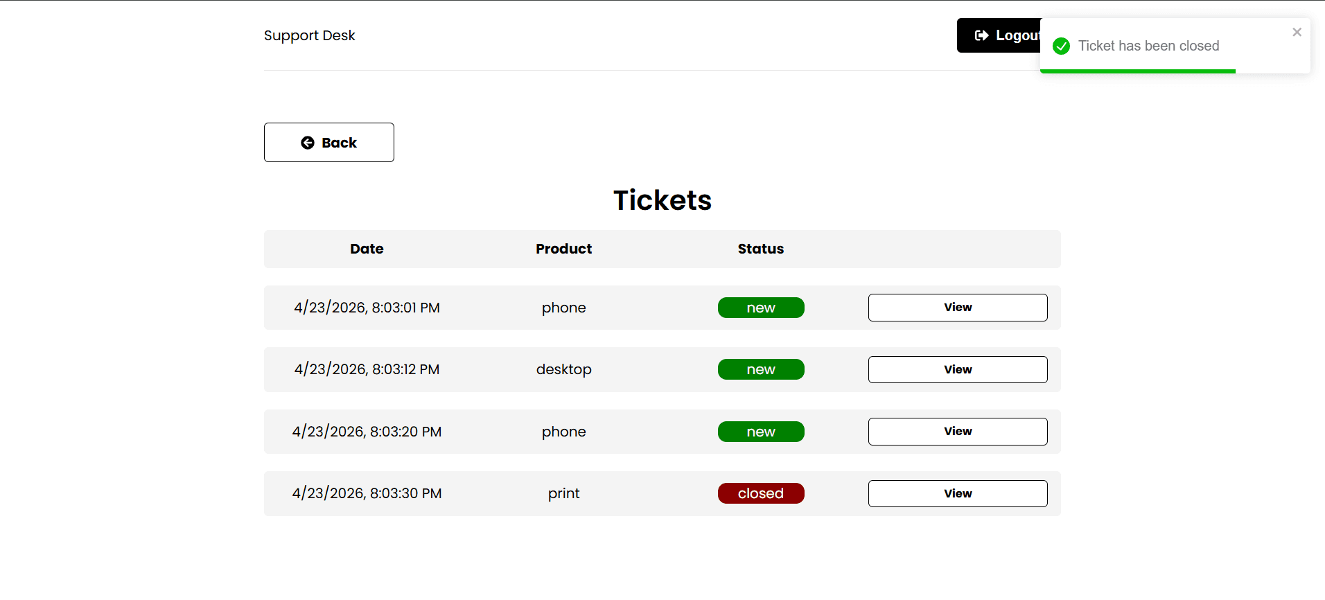 Customer support desk — 4